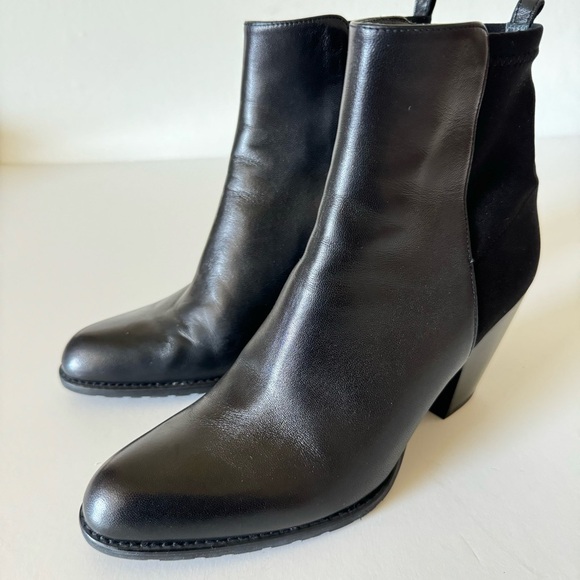 Stuart Weitzman Black Leather Other Half Ankle Boots Size 6M - Picture 7 of 10